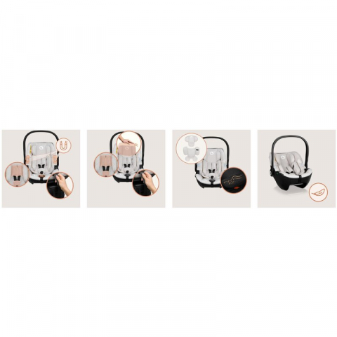 Scoica auto, Lionelo, Moxie, i-Size, 40-87 cm, Tetiera reglabila, intarita cu spuma de memorie, Carcasa ventilata, Din bambus, Protectie avansata, Conform cu R129, Mov [23]