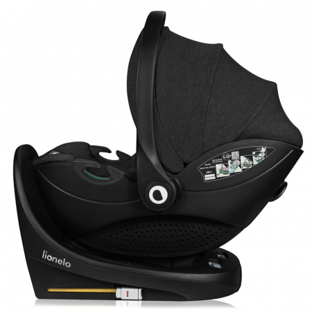 Scoica auto, Lionelo, Moxie, i-Size, Include baza rotativa 360 cu picior de fixare, 40-87 cm, Tetiera reglabila, intarita cu spuma de memorie, Carcasa ventilata, Din bambus, Protectie avansata, Confor [16]