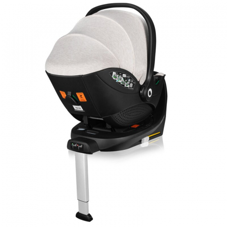 Scoica auto, Lionelo, Moxie, i-Size, Include baza rotativa 360 cu picior de fixare, 40-87 cm, Tetiera reglabila, intarita cu spuma de memorie, Carcasa ventilata, Din bambus, Protectie avansata, Confor [19]