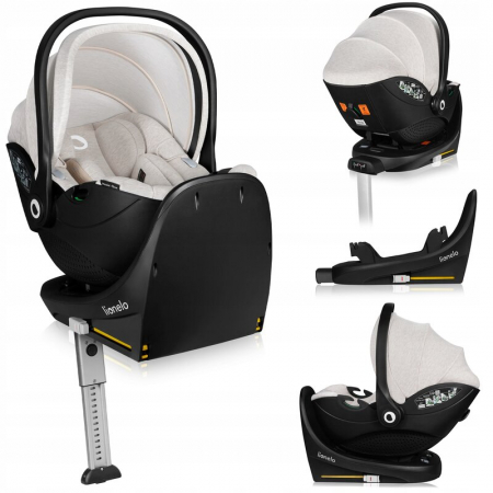 Scoica auto, Lionelo, Moxie, i-Size, Include baza rotativa 360 cu picior de fixare, 40-87 cm, Tetiera reglabila, intarita cu spuma de memorie, Carcasa ventilata, Din bambus, Protectie avansata, Confor [2]