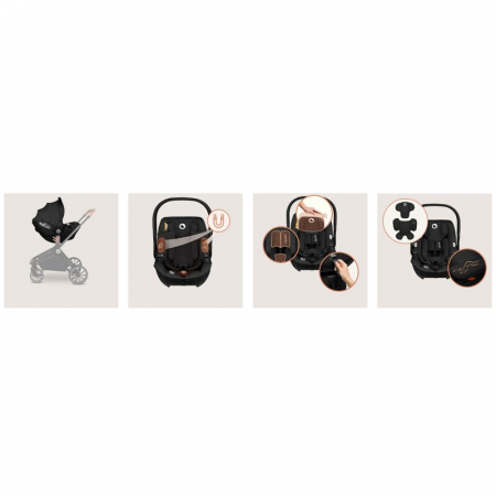 Scoica auto, Lionelo, Moxie, i-Size, Include baza rotativa 360 cu picior de fixare, 40-87 cm, Tetiera reglabila, intarita cu spuma de memorie, Carcasa ventilata, Din bambus, Protectie avansata, Confor [30]