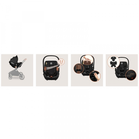 Scoica auto, Lionelo, Moxie, i-Size, Include baza rotativa 360 cu picior de fixare, 40-87 cm, Tetiera reglabila, intarita cu spuma de memorie, Carcasa ventilata, Din bambus, Protectie avansata, Confor [34]