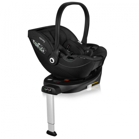 Scoica auto, Lionelo, Moxie, i-Size, Include baza rotativa 360 cu picior de fixare, 40-87 cm, Tetiera reglabila, intarita cu spuma de memorie, Carcasa ventilata, Din bambus, Protectie avansata, Confor [20]