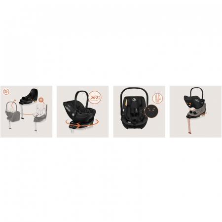 Scoica auto, Lionelo, Moxie, i-Size, Include baza rotativa 360 cu picior de fixare, 40-87 cm, Tetiera reglabila, intarita cu spuma de memorie, Carcasa ventilata, Din bambus, Protectie avansata, Confor [29]