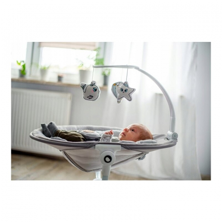 Set 2 in 1, Balansoar si landou, Lionelo, Bella, Rotative 360, Ecran tactil si telecomanda, Electric, Scaun reglabil, 6 miscari unice, 5 viteze, Cu melodii, Gri [16]