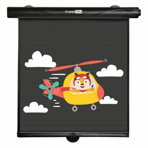 Set 2 parasolare auto, FreeOn, Retractabile, Functioneaza prin apasarea unui buton, Black [1]