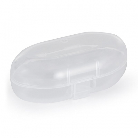 Set 2 periute de dinti pentru deget, Petite&Mars, Cu peri moi, Silicon, Include cutie depozitare, 0 luni+, Roz/Bej [2]