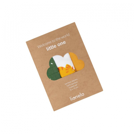 Set 3 museline, Lionelo, Bamboo, Multifunctionale, Din Bambus, 70x70 cm, Dino [9]