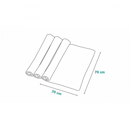 Set 3 museline, Lionelo, Bamboo, Multifunctionale, Din Bambus, 70x70 cm, Rainbow [11]