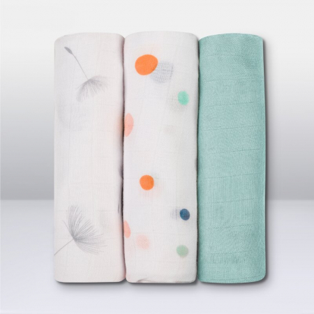 Set 3 museline, Lionelo, Dot, Multifunctionale, Din bambus, Ideale pentru infasat, Cu proprietati antibacteriene, antifungice si antialergice, Lavabile la masina de spalat, 70x70 cm, Multicolor [6]