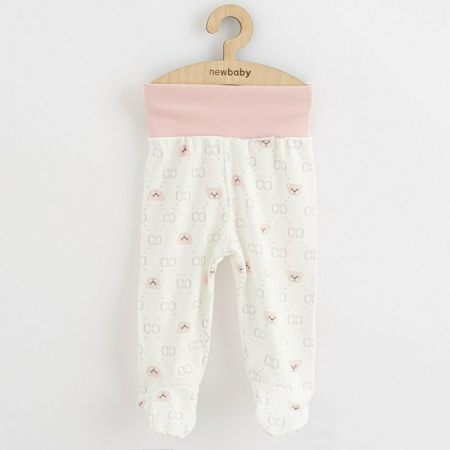 Set 3 piese, New Baby, Classic II, Include 3 perechi de pantalonasi cu botosei, Marime 56, Din bumbac 100%, Pink [2]