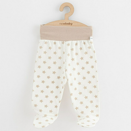 Set 3 piese, New Baby, Classic II, Include 3 perechi de pantalonasi cu botosei, Marime 62, Din bumbac 100%, Beige [3]