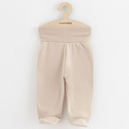 Set 3 piese, New Baby, Classic II, Include 3 perechi de pantalonasi cu botosei, Marime 62, Din bumbac 100%, Beige [1]