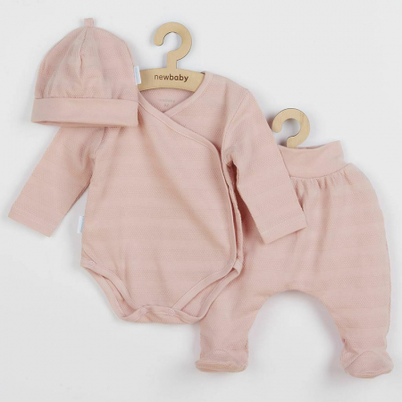 Imbracaminte si Accesorii - Set 3 piese, New Baby, Include body cu maneca lunga, pantalonasi cu botosei, caciulita, Marime 62, Din bumbac 100%, I am Pink
