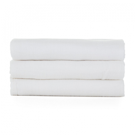 Set 3 scutece, Petite&Mars, Moussy Total White, Din muselina de bambus, Hipoalergenice, 68 x 68 cm, Certificate Oeko Tex Standard 100, Alb [3]