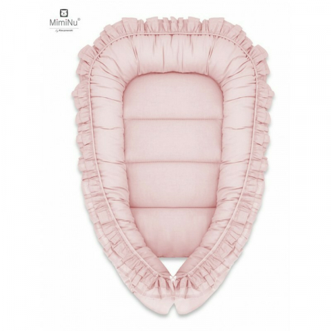 Set 4 in 1 Cosulet bebelus, MimiNu, Baby Cocoon 75x55 cm, Cu volanase, Husa bumbac, Din bumbac certificat Oeko Tex Standard 100, Cu paturica cu volanase 50x70 cm, Cu salteluta, Cu perna fluture, Colec [2]