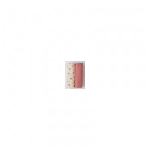 Set 4 lavete, Bubaba, Din muselina, Dimensiune 40x40 cm, Pentru spalarea si ingrijirea fetei si a corpului bebelusului dupa masa sau baita, Pink [1]