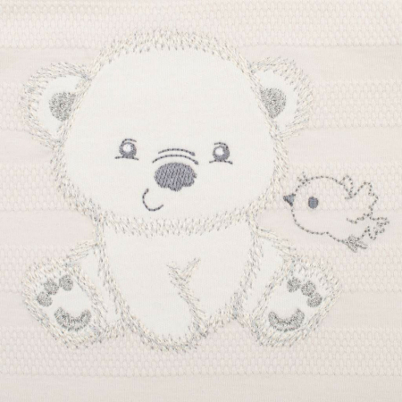 Set 4 piese, New Baby, Include bluza, body cu maneca lunga, salopeta fara maneci, caciulita, Marime 56, Din bumbac 100%, Sweet Bear Beige [6]