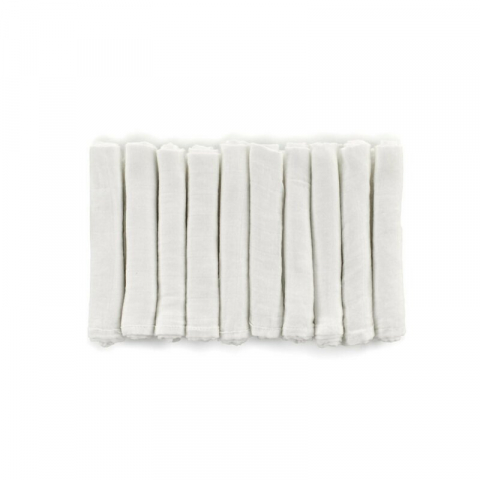 Baie si Igiena - Set 6 scutece, Jane, Din muselina de bambus, Hipoalergenice, 35 x 35 cm, White