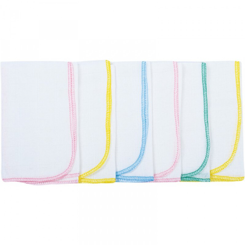Baie si Igiena - Set 6 scutece tetra, Bubaba, Din bumbac, Cu multiple intrebuintari, 40x40 cm, Placute la atingere si practice, 0 luni+, Multicolor