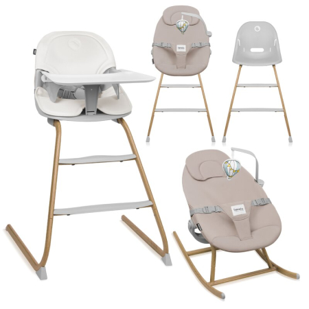 Set balansoar si scaun de masa, Lionelo, Dalia, Scaun cu 2 suporturi pentru picioare, Cu tavita, Balansoar 4 in 1 cu inaltime reglabia si bara cu jucarii, Conform cu EN14988, EN1888-1 EN1888-2, EN1466 [2]