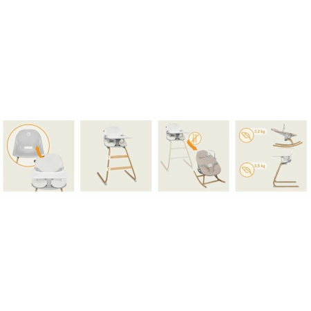 Set balansoar si scaun de masa, Lionelo, Dalia, Scaun cu 2 suporturi pentru picioare, Cu tavita, Balansoar 4 in 1 cu inaltime reglabia si bara cu jucarii, Conform cu EN14988, EN1888-1 EN1888-2, EN1466 [50]