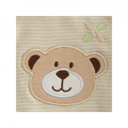 Set cadou 5 piese, New Baby, Din bumbac organic, salopeta, baveta, paturica cu gluga, jucarie, Marime 0 - 3 luni, Beige [7]