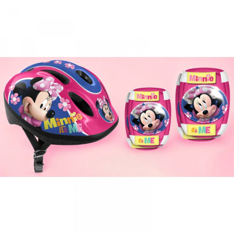 Set casca protectie, genunchiere si cotiere, Stamp, Disney, Sigure si confortabile, Reglabile, Conform cu EN1078, Marime 50/56 cm, 3 ani+, Minnie Mouse [1]