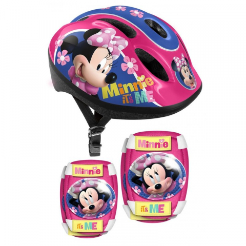 Set casca protectie, genunchiere si cotiere, Stamp, Disney, Sigure si confortabile, Reglabile, Conform cu EN1078, Marime 50/56 cm, 3 ani+, Minnie Mouse [2]