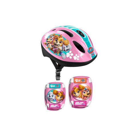 Jucarii si Jocuri - Set casca protectie, genunchiere si cotiere, Stamp, Disney, Sigure si confortabile, Reglabile, Conform cu EN1078, Marime 50/56 cm, 3 ani+, Paw Patrol