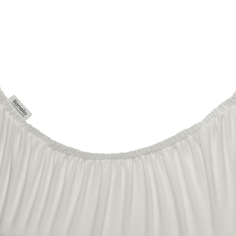 Set cearceafuri cu elastic, Lionelo, 70x28 cm, Pentru landouri si patutul co-sleeper Malin, Pentru saltele de max. 10 cm inaltime, Din bambus, Usor de spalat, 30 grade, Fara calcare, Ecologic, Alb/Gri [4]