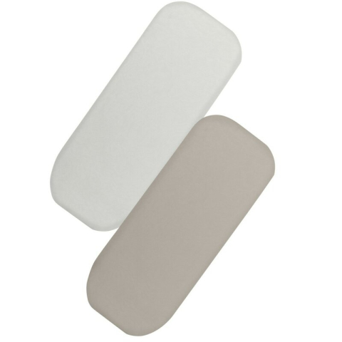 Mobilier si Lenjerie - Set cearceafuri cu elastic, Lionelo, 70x28 cm, Pentru landouri si patutul co-sleeper Malin, Pentru saltele de max. 10 cm inaltime, Din bambus, Usor de spalat, 30 grade, Fara calcare, Ecologic, Alb/Bej