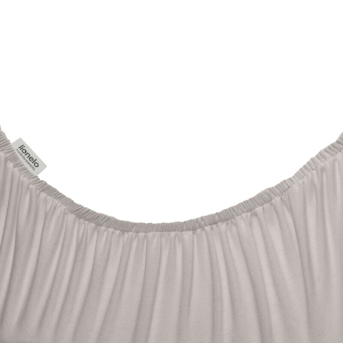 Set cearceafuri cu elastic, Lionelo, 70x28 cm, Pentru landouri si patutul co-sleeper Malin, Pentru saltele de max. 10 cm inaltime, Din bambus, Usor de spalat, 30 grade, Fara calcare, Ecologic, Alb/Bej [5]
