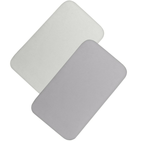 Mobilier si Lenjerie - Set cearceafuri cu elastic, Lionelo, 80x42 cm, Pentru co-sleepere, Pentru saltele de max. 10 cm inaltime, Din bambus, Usor de spalat, 30 grade, Fara calcare, Ecologic, Alb/Gri