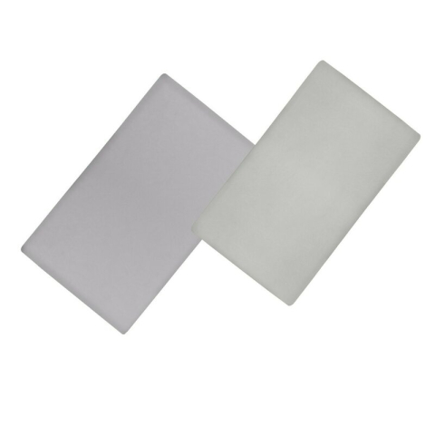 Mobilier si Lenjerie - Set cearceafuri cu elastic, Lionelo, Pentru patuturi 120 x 60 cm, Pentru saltele de max. 10 cm inaltime, Din bambus, Usor de spalat, 30 grade, Fara calcare, Ecologic, Alb/Gri