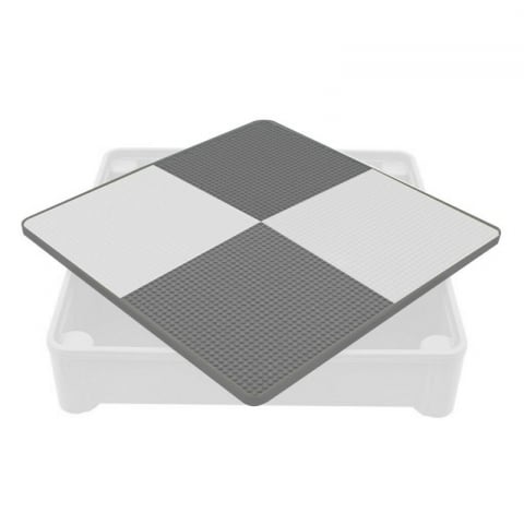 Set masuta si doua scaune, New Baby, Pentru copii, Grey and White, Cu parte detasabila si reversibila, Partea reversibila pentru Lego Duplo [3]