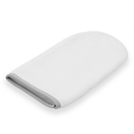 Set prosop cu gluga si manusa baie, New Baby, Dimensiune 80 x 80 cm, Basic, White-gray [2]