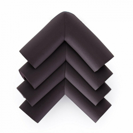 Siguranta si Sanatate - Set protectIi, Feedo, Pentru colturi ascutite, Absorbtie a socurilor, Din spuma, Cu adeziv, 5 x 5 x 2 cm, 4 bucati, Maro