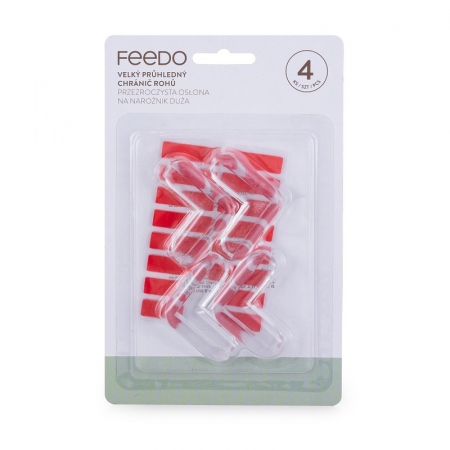 Set protectIi, Feedo, Pentru colturi ascutite, Usor de instalat, 4 x 4 x 1.5 cm, 4 bucati, Transparent [2]