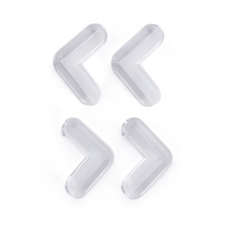 Siguranta si Sanatate - Set protectIi, Feedo, Pentru colturi ascutite, Usor de instalat, 4 x 4 x 1.5 cm, 4 bucati, Transparent