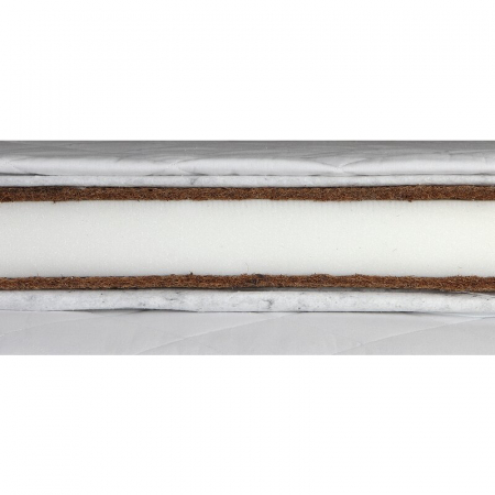 Set saltele, Pentru copii, 190x70x11 cm (140x70x11 cm + 50x70x11 cm ), Fibra de cocos si spuma, Husa detasabila si lavabila, 100% Bumbac, Alb, YappyKids, YappyGrow [1]