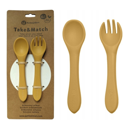 Set tacamuri, Petite&Mars, Take&Match, Din silicon, Fara BPA 6 luni+, Ocru [1]