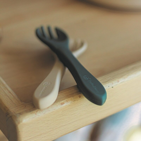 Set tacamuri, Petite&Mars, Take&Match, Din silicon, Forma ergonomica, Delicate cu gingiile, Adecvate pentru masina de spalat vase, Fara BPA, 6 luni+, Frosted Sky, Albastru [5]