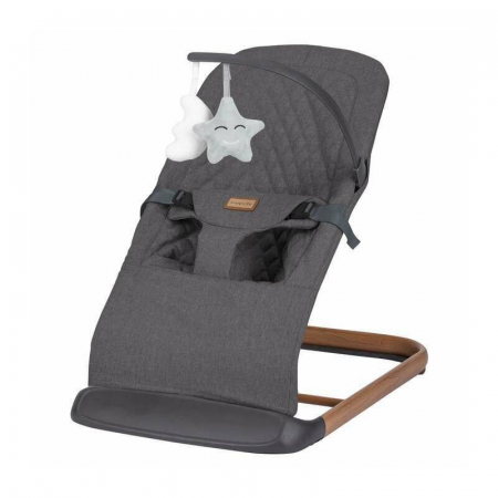 Balansoare si Leagane - Sezlong balansoar, FreeON, Serene, Pana la 9 kg, Cu centura in 3 puncte, Spatar reglabil in 3 etape, Cu bara de jucarii, 70 x 45 x 56 cm, 0 luni+, Grey