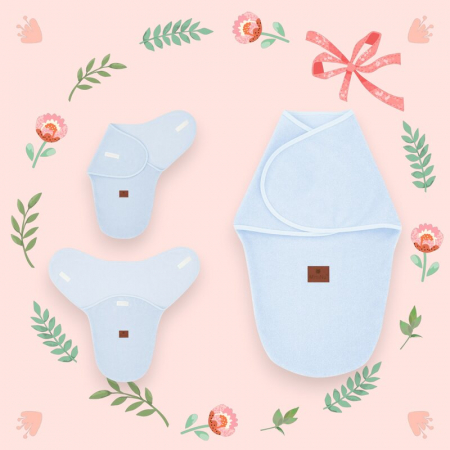 Sistem de infasare, MimiNu, Pentru bebe, 0 - 3 luni, Din tesatura thermofrotte, Blue [1]