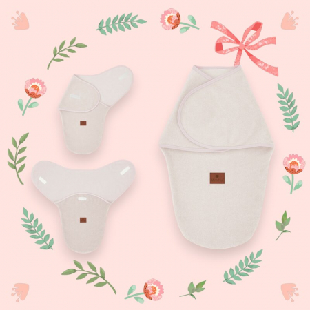 Sistem de infasare, MimiNu, Pentru bebe, 0 - 3 luni, Din tesatura thermofrotte, Powder Pink [1]