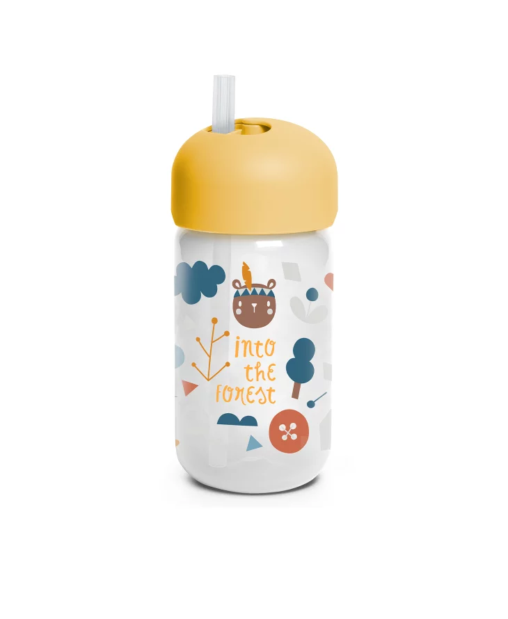 Alaptare si Hranire - Sticlă de apă cu pai Suavinex Forest 340 ml