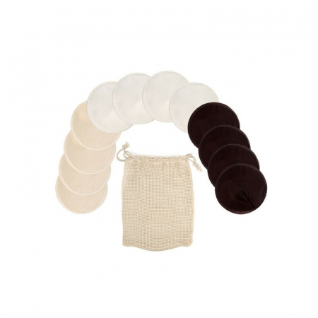 Pentru Mama - Tampoane de san refolosibile, Jane, 12 bucati, Cu saculet pentru spalare fascila, Masura L, Pentru cupele B, C si D