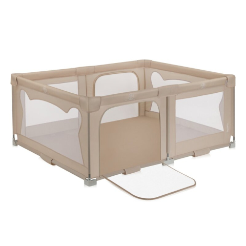 Jucarii si Jocuri - Tarc de joaca copii, Lionelo, Florence Easy Fold, 150 x 180 x 75 cm, Pliere, depliere automata, Include geanta de transport, Din plasa, Cu doua intrari laterale, 0-48 luni, Conform cu EN12227, Bej