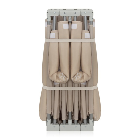 Tarc de joaca copii, Lionelo, Florence Easy Fold, 150 x 180 x 75 cm, Pliere, depliere automata, Include geanta de transport, Din plasa, Cu doua intrari laterale, 0-48 luni, Conform cu EN12227, Bej [9]